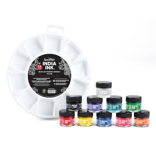Speedball® 10 Color India Ink Set